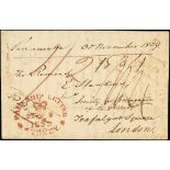 New South Wales Early Letters and Handstamps 1839 (30 Nov.) entire to London, rated "1/2", show...