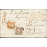 Victoria The "Woodblocks" Covers 1856 (20 Sept.) envelope registered from Castlemaine to Englan...