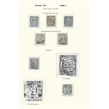 New South Wales 1850-51 Sydney Views Two Pence Plate IV A pair and singles (10, two on laid pap...