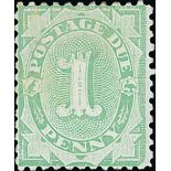 Australian Commonwealth Postage Due Stamps 1906-08 watermark Crown over A, perf 11, 1d. green w...