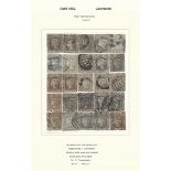 New South Wales 1851-54 Laureated Issues Unwatermarked 6d. Pl. I, a complete used reconstructio...