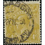 Australian Commonwealth King George V Heads Issued Stamps 1931-36 C of A watermark, 4d. yellow-...