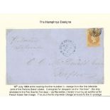 South Australia Covers 1859 (13 May) envelope from Morphett Vale to England, bearing 1858 Adela...