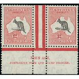 Australian Commonwealth The Kangaroo Issues C of A Watermark Two Pounds £2 black and rose pair...