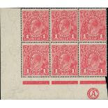 Australian Commonwealth King George V Heads Issued Stamps 1918-20 large multiple watermark, 1d....