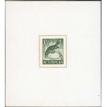 Australian Commonwealth Queen Elizabeth II 1959-64 Fauna 1/- Platypus die proof in deep green o...