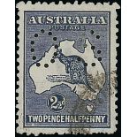 Australian Commonwealth The Kangaroo Issues Official Stamps Third Watermark - Perforated "OS" 2...