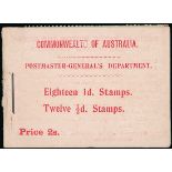 South Australia Booklet 1911 (Aug.) 2/- red on pink with revised text, containing 1905-11 ½d. p...