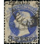 South Australia 1876-1900 wmk. Broad Star, perf 11½-12½ "3-pence" on 4d. ultramarine, variety...