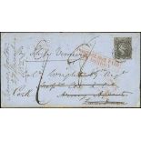 New South Wales 1851-54 Laureated Issues Covers 1853 (27 Jan.) double rate entire from Sydney t...