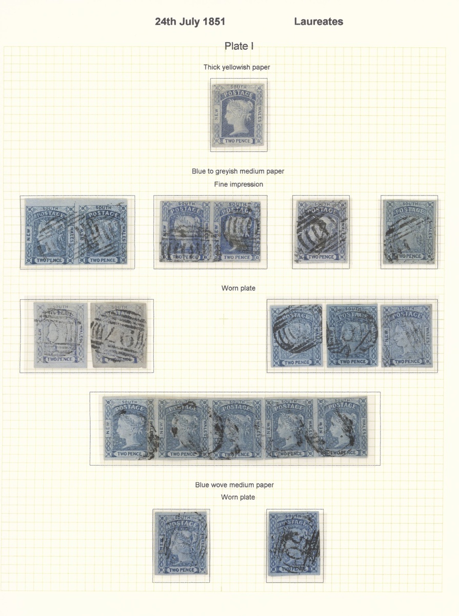 New South Wales 1851-54 Laureated Issues Unwatermarked The used collection comprising 1d. with... - Image 2 of 5