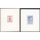 Australian Commonwealth Queen Elizabeth II 1956 (Oct.) Olympic Games 4d. lake and 7½d. blue die...