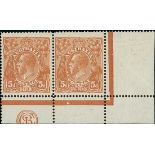 Australian Commonwealth King George V Heads Issued Stamps 1914-20 single watermark, 5d. brown s...