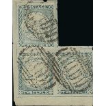 New South Wales 1850-51 Sydney Views Two Pence Plate I Worn impression, greyish blue L-shaped b...