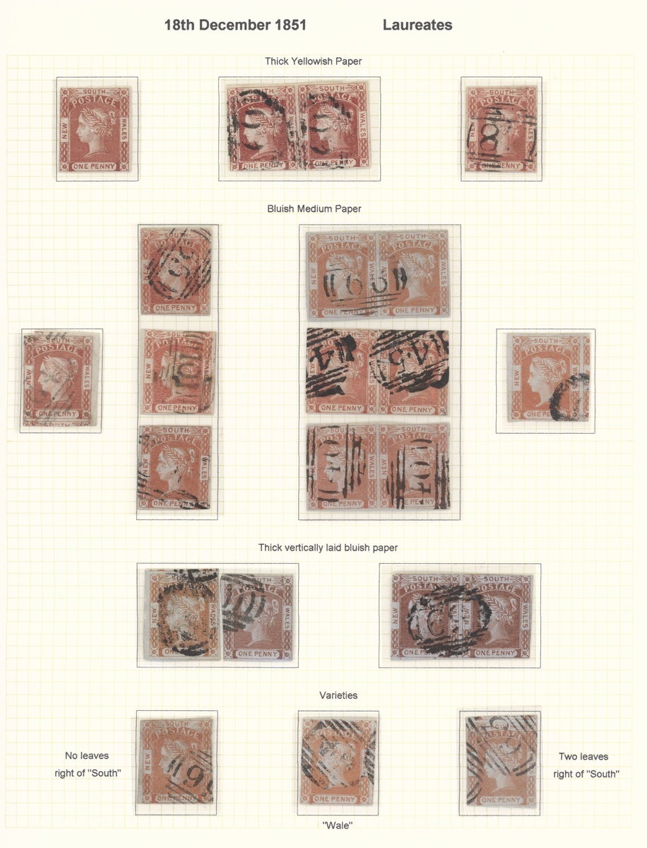 New South Wales 1851-54 Laureated Issues Unwatermarked The used collection comprising 1d. with...