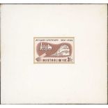 Australian Commonwealth Queen Elizabeth II 1954 (Sept.) Railway Centenary 3½d. red-brown die pr...