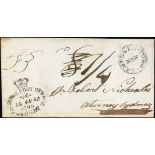 New South Wales Early Letters and Handstamps 1835 (15 Apr.) entire to Sydney, rated "8" (delete...