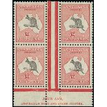 Australian Commonwealth The Kangaroo Issues Small Multiple Watermark Two Pounds £2 black and ro...