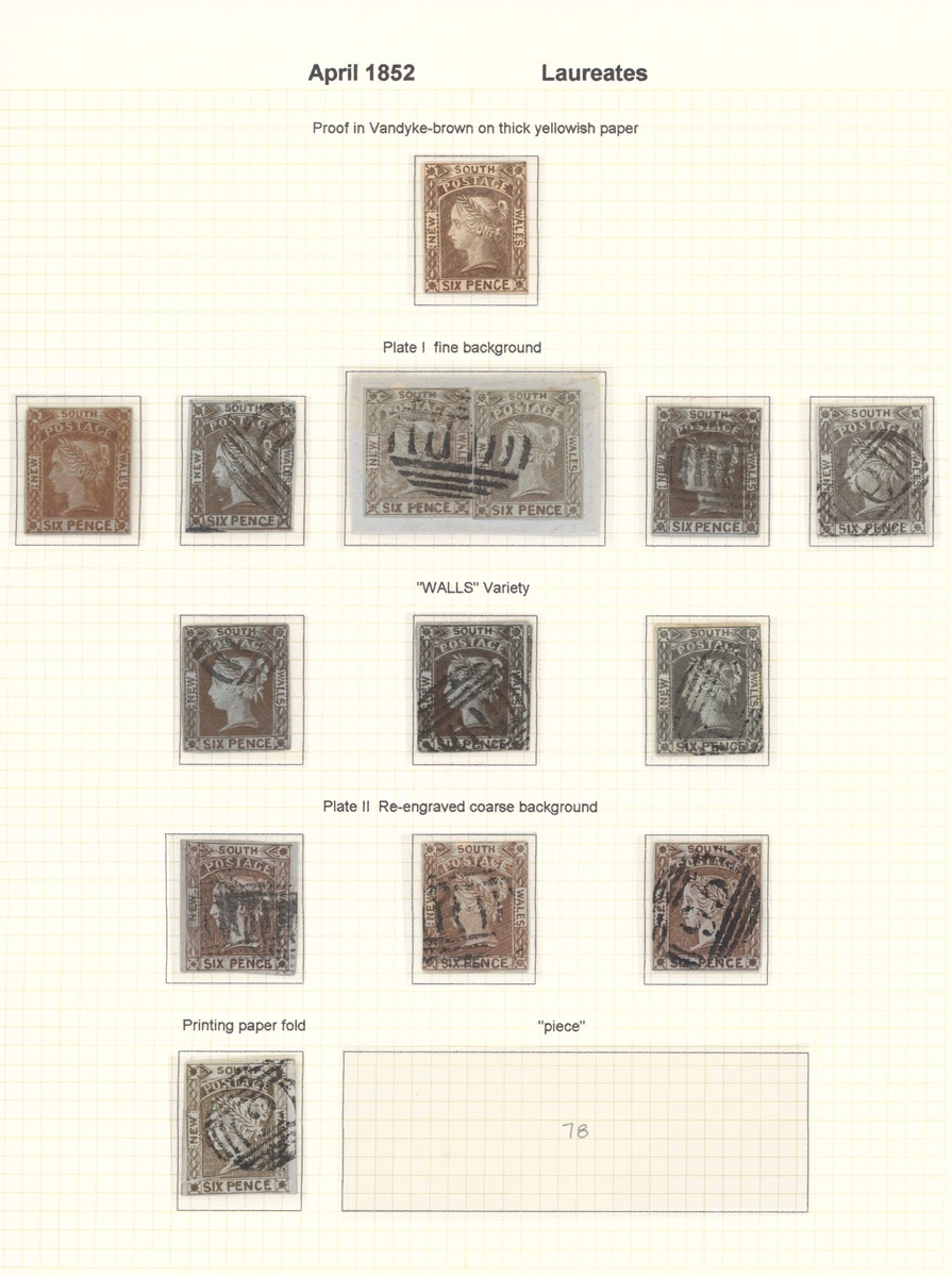 New South Wales 1851-54 Laureated Issues Unwatermarked The used collection comprising 1d. with... - Image 5 of 5