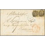 New South Wales 1850-51 Sydney Views Covers 1851 (12 May) double rate entire letter from Sydney...