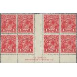 Australian Commonwealth King George V Heads Issued Stamps 1918-20 large multiple watermark, 1d....