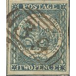 New South Wales 1850-51 Sydney Views Two Pence Plate II Early impression, grey-blue, [23] with...