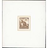 Australian Commonwealth Queen Elizabeth II 1959-64 Fauna 6d. Banded Anteater die proof in brown...