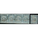 New South Wales 1850-51 Sydney Views Two Pence Plate II Intermediate impression, dull blue stri...