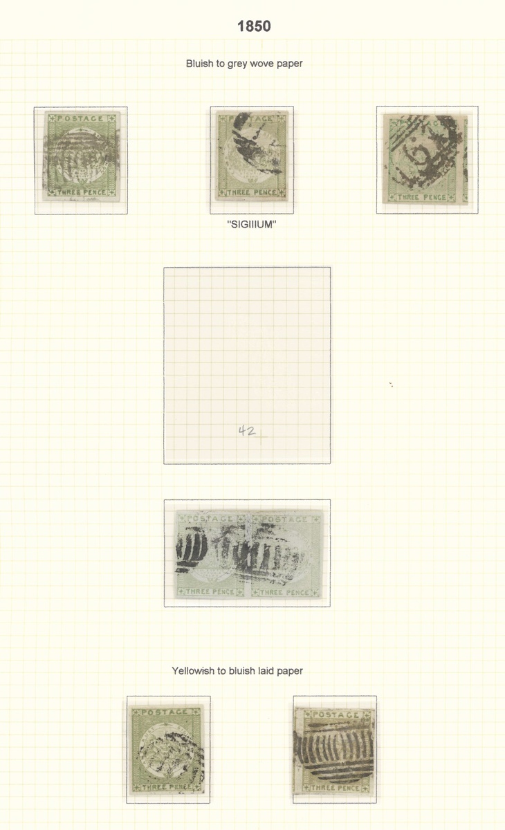 New South Wales 1850-51 Sydney Views Three Pence A used range comprising soft yellowish paper (... - Image 2 of 2