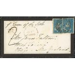 Victoria Half Lengths Covers 1856 (21 Mar.) mourning envelope from Melbourne "p Queen of the Is...