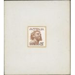 Australian Commonwealth King George VI 1950 (Aug.) Aborigine 8½d. die proof in brown on white w...