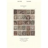 New South Wales 1851-54 Laureated Issues Unwatermarked 6d. Pl. II, a complete used reconstructi...