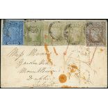 New South Wales 1851-54 Laureated Issues Covers 1854 (Nov.) envelope from Goulburn to Dublin, b...