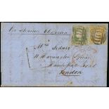 New South Wales 1851-54 Laureated Issues Covers 1853 (26 July) entire letter from Sydney to Lon...