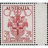 Australian Commonwealth Queen Elizabeth II 1956 (Oct.) Olympic Games, 3½d. lake unissued bookle...