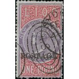 New South Wales Later Issues 1885-86 "postage" in black, perf 12 £1 lilac and claret cancelled...