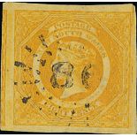 New South Wales Later Issues 1854-59 Diadem imperf 8d. golden yellow, good to large margins sho...