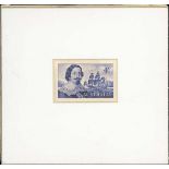 Australian Commonwealth Queen Elizabeth II 1963 (Oct.) Navigator 4/- blue die proof on white wo...