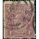 Australian Commonwealth King George V Heads Issued Stamps 1918-23 single watermark, 4d. violet...