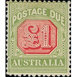 Australian Commonwealth Postage Due Stamps 1909-10 watermark Crown over A, perf 12x12½ ½d. (2),...