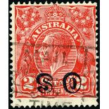 Australian Commonwealth King George V Heads Official Stamps 1932 small multiple watermark, 2d....