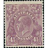 Australian Commonwealth King George V Heads Issued Stamps 1926-30 small multiple watermark, per...