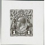 Australian Commonwealth King George V Heads Perkins Bacon 1d. Die Proofs State 4 die proof with...
