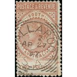 South Australia 1886-1912 "Long Stamps" 1886-96 Postage and Revenue Issued Stamps £2 Venetian r...