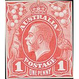 Australian Commonwealth King George V Heads Perkins Bacon 1d. Die Proofs State 1 die proof of t...