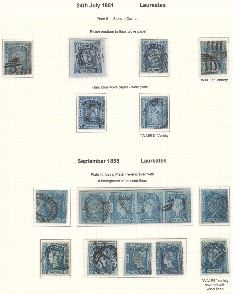 New South Wales 1851-54 Laureated Issues Unwatermarked The used collection comprising 1d. with... - Image 3 of 5