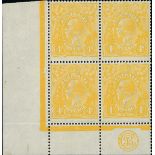 Australian Commonwealth King George V Heads Issued Stamps 1914-20 single watermark, 4d. lemon-y...