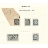 New South Wales 1850-51 Sydney Views Two Pence Plate I Early impressions (3, one on piece and o...