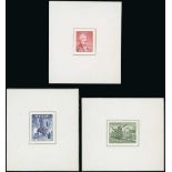 Australian Commonwealth King George VI 1947 Newcastle, 2½d. lake, 3½d. blue and 5½d. green die...