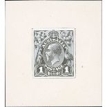 Australian Commonwealth King George V Heads Perkins Bacon 1d. Die Proofs State 4 approved stamp...